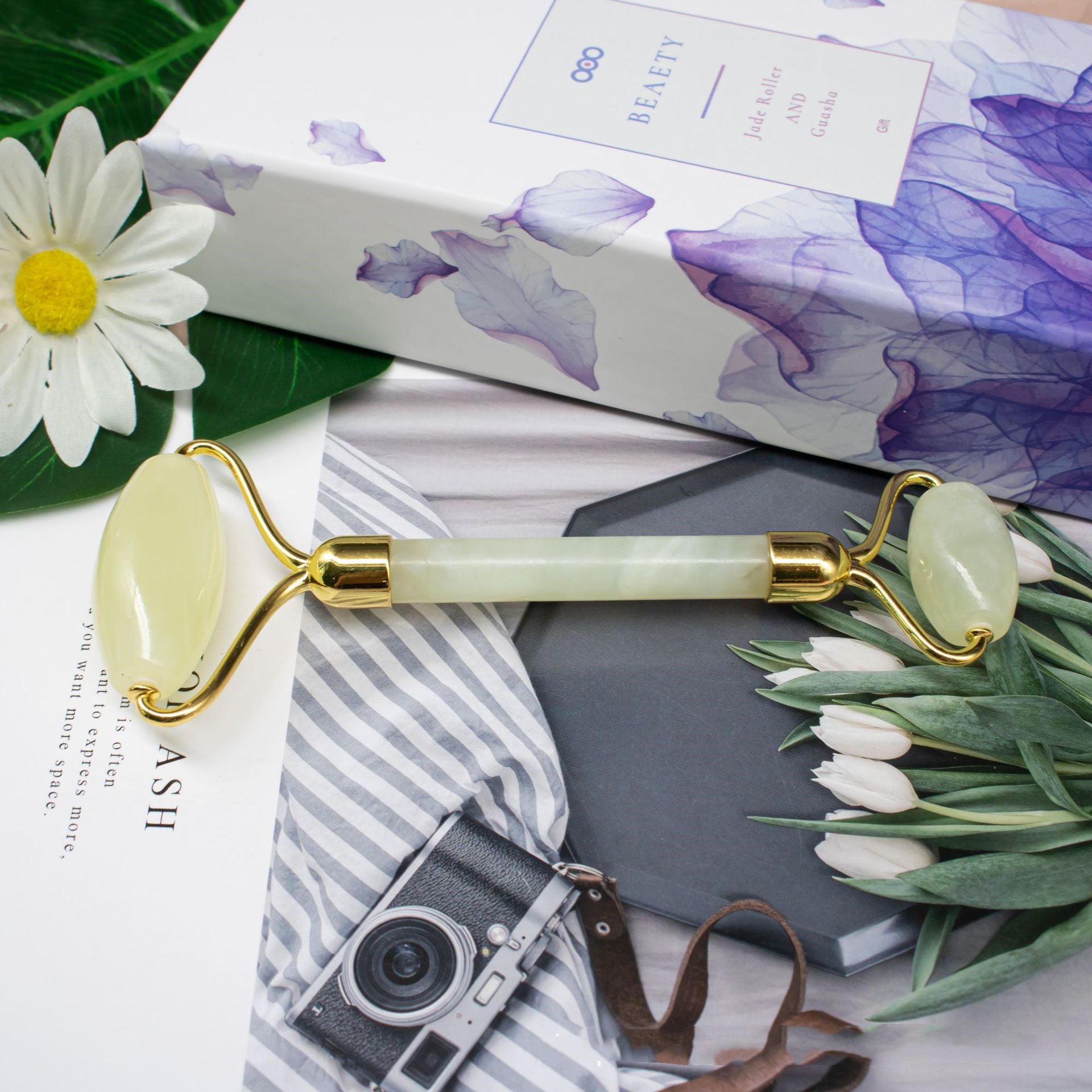 Noor Jade Facial Roller - Natural Green Jade Double-Head Massage Tool NOORLIFESTYLE