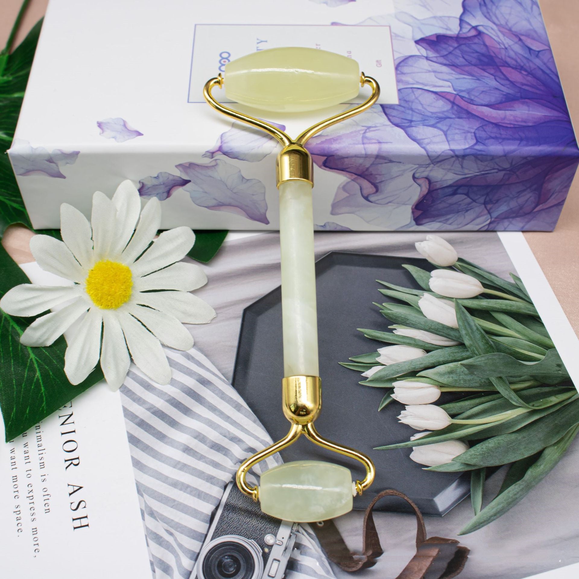 Noor Jade Facial Roller - Natural Green Jade Double-Head Massage Tool NOORLIFESTYLE