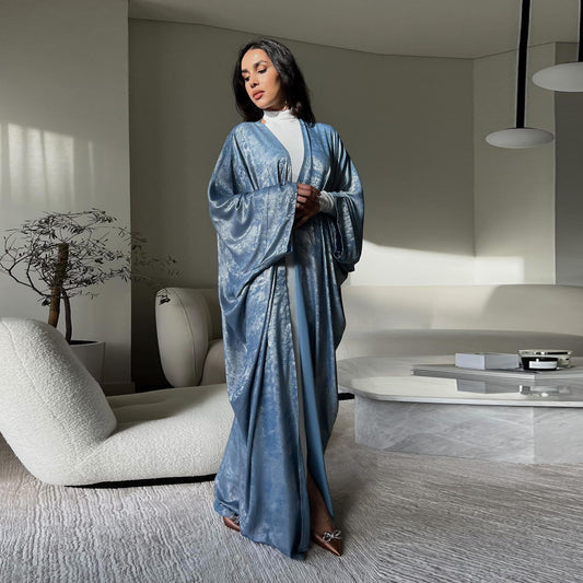 Noor Azure Luxe Abaya - Premium Bronzing Robe NOORLIFESTYLE